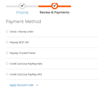 Supports 4 flexible options: PayWay API Classic, PayWay Net, PayWay Trusted Frame, and PayWay REST API