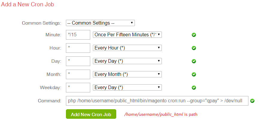 Magento 2 Setup a Cron Job in cPanel
