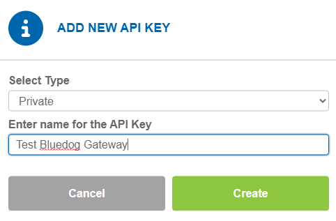 How to create a new Blue Gateway API Key
