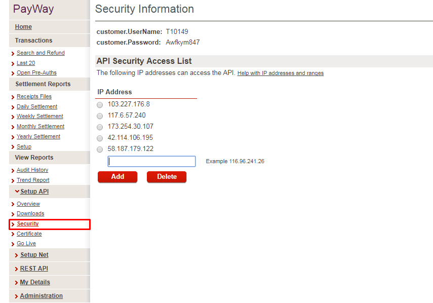 Configure PayWay API Net Hosted Payment Page