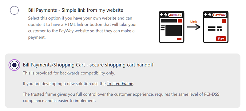 Bill Payments/Shopping Cart - secure shopping cart handoff