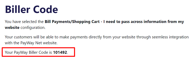 Payway Biller Code