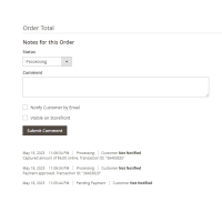 Magento 2 eWay Transparent Redirect - Order Notes