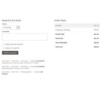 Magento 2 NAB Transact Order Notes